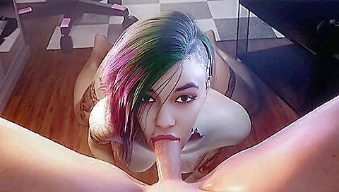 Sexy brunette hair sucks and fucks