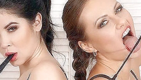 Sexy brunette hair fucks her tight ass