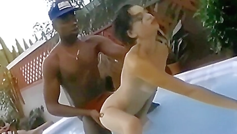 Slower unsi ink gets analed by a huge cock